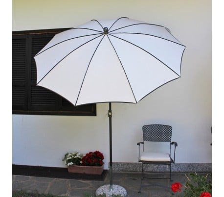 Maffei Border parasol i dralon og stål Ø200 cm - Hvid