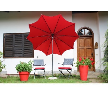 Maffei Estrella parasol i polyester og stål Ø250 cm - Rød