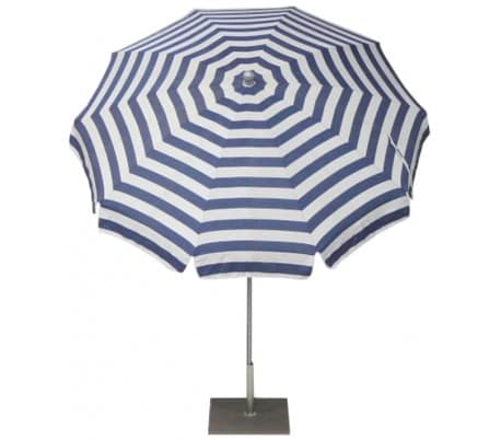 Maffei Inox parasol i dralon og stål Ø200 cm - Hvid/Blå
