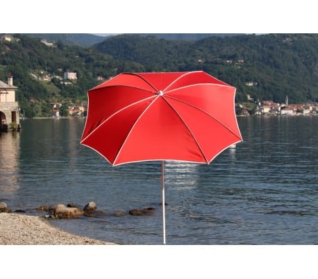 Maffei Malta parasol i polyester og stål Ø200 cm - Rød