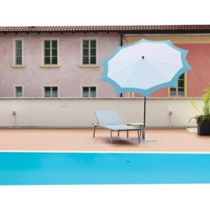 Maffei Star parasol i dralon og stål Ø250 cm - Hvid/Havblå