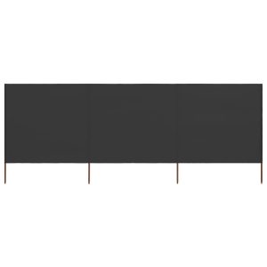 3-panels læsejl 400x80 cm stof antracitgrå