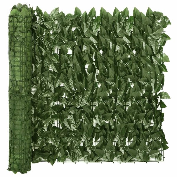 Altanafskærmning 400x75 cm mørkegrønne blade