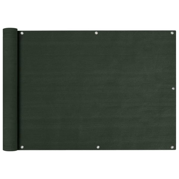 Altanafskærmning 75x600 cm HDPE mørkegrøn