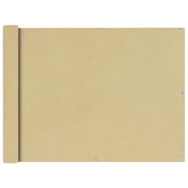 Balkonafskærmning Oxford-stof 90x600 cm beige