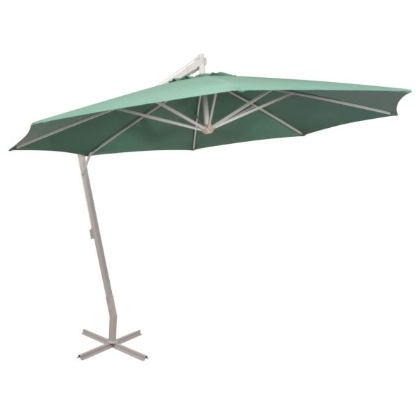 Hængende parasol 350 cm grøn aluminiumsstang