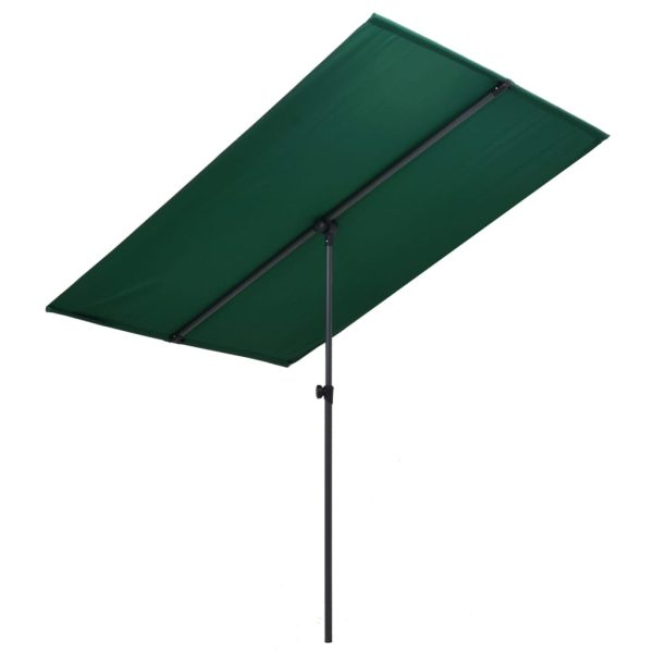 Parasol med aluminiumsstang 2x1,5 m grøn