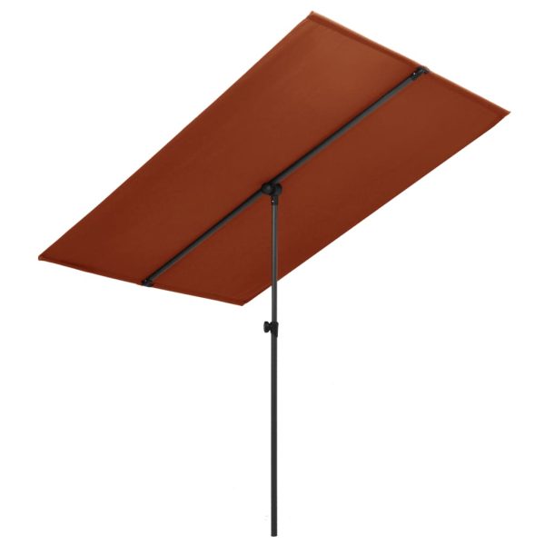 Parasol med aluminiumsstang 2x1,5 m terracotta