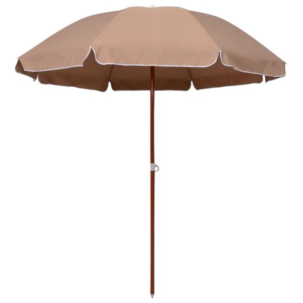 Parasol med stålstang 240 cm gråbrun