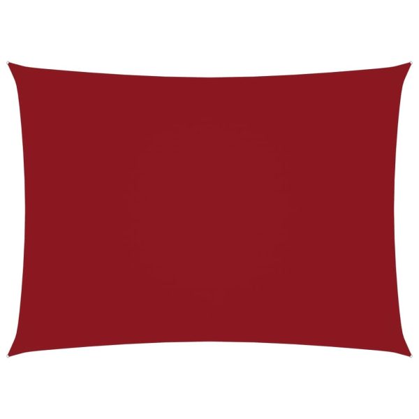 Solsejl 2,5x4 m oxfordstof rektangulær rød