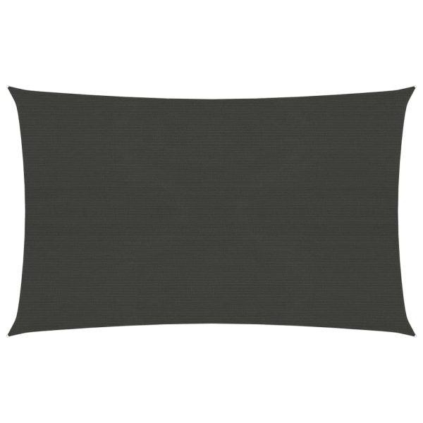 Solsejl 2,5x4,5 m 160 g/mÂ² HDPE antracitgrå