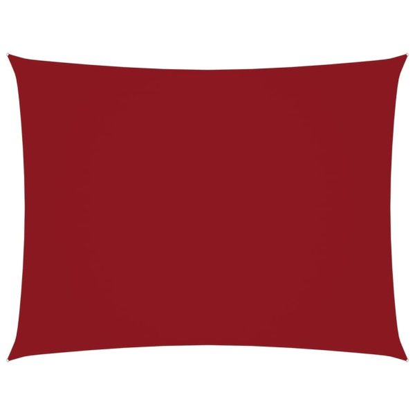 Solsejl 2x3 m rektangulær oxfordstof rød