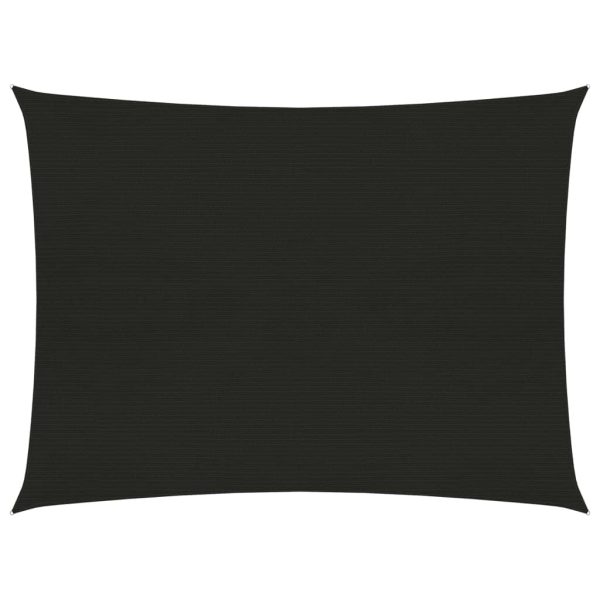 Solsejl 3,5x4,5 m HDPE 160 g/mÂ² sort