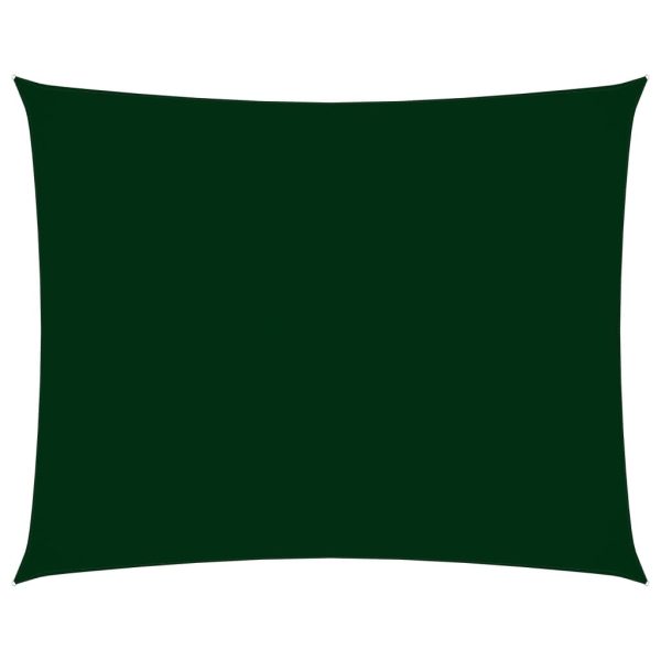 Solsejl 3,5x4,5 m rektangulær oxfordstof mørkegrøn
