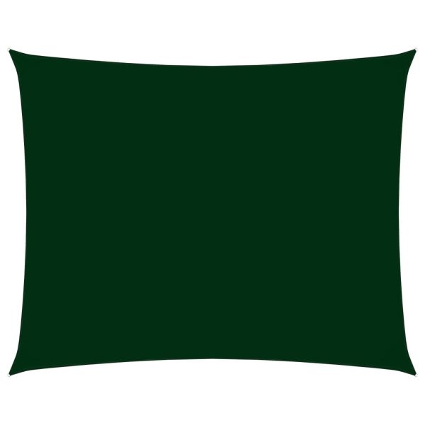 Solsejl 3x4 m rektangulær oxfordstof mørkegrøn