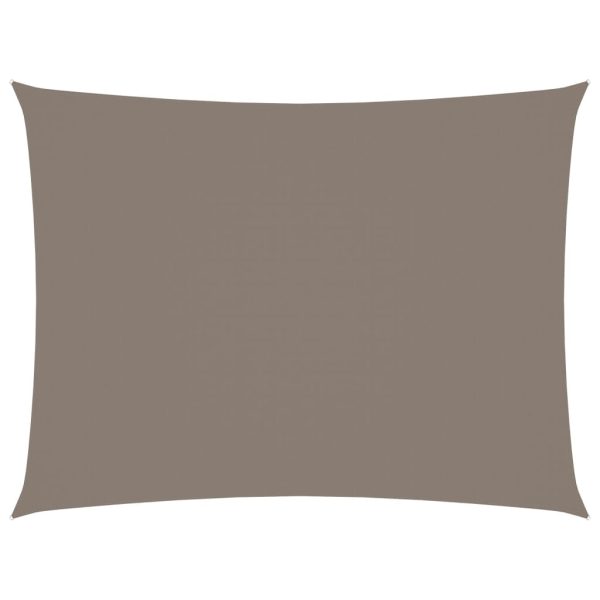 Solsejl 4x6 m rektangulær oxfordstof gråbrun