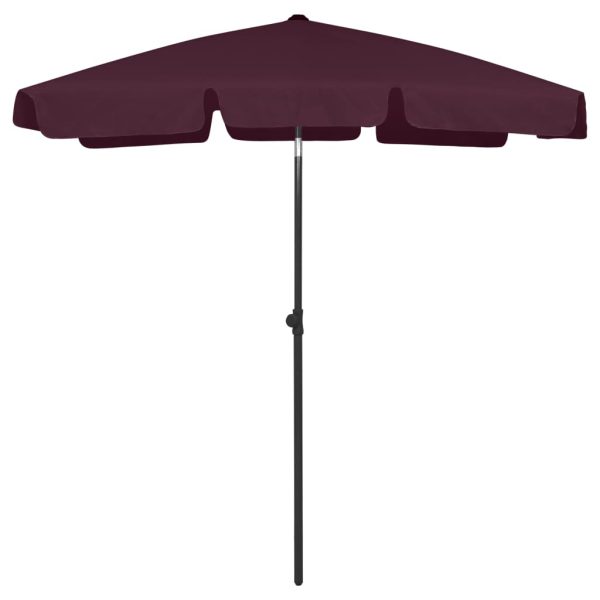 Strandparasol 180x120 cm bordeauxfarvet