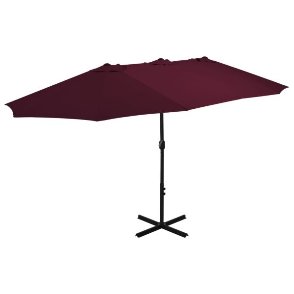 Udendørs parasol med aluminiumsstang 460 x 270 cm bordeauxrød