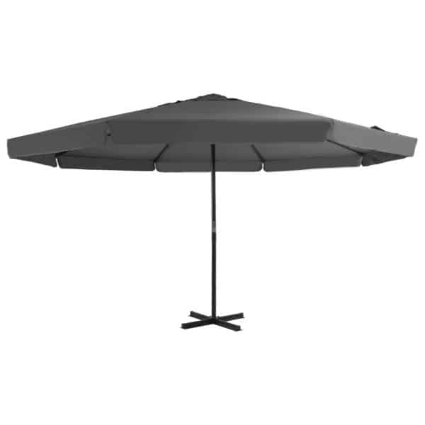 Udendørs parasol med aluminiumsstang 500 cm antracitgrå