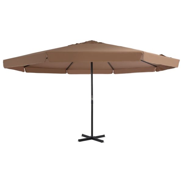 Udendørs parasol med aluminiumsstang 500 cm gråbrun