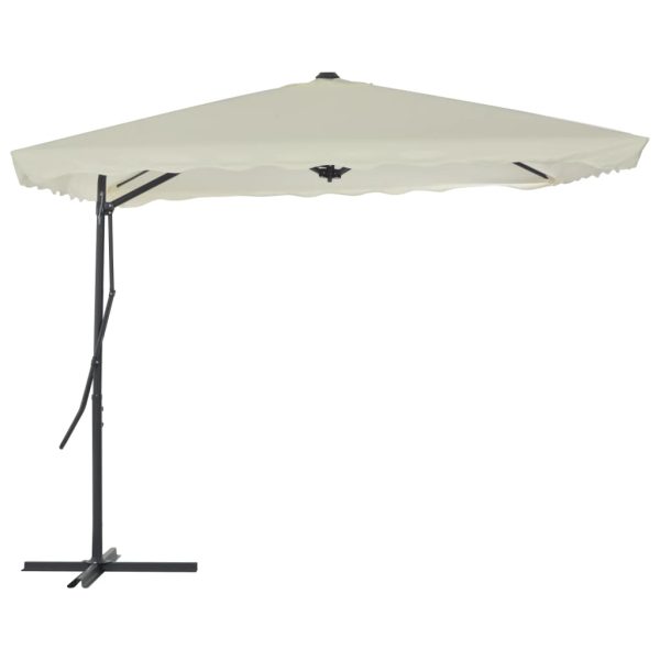 Udendørs parasol med stålstang 250 x 250 cm sandfarvet
