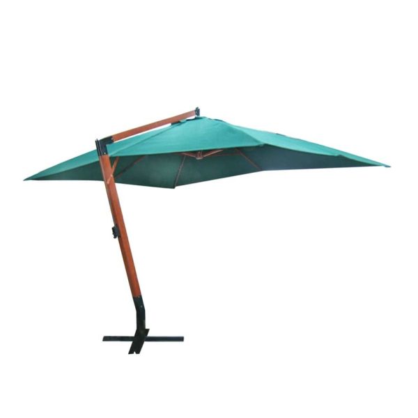Svævende parasol Melia 300 x 400 cm grøn