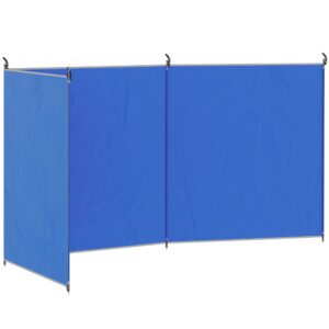 Vindskærm Camping Privacy Screen med 4 stålstænger Bæretaske Strandbeskyttelse til Camping Have Strand 540 x 150 cm Blå